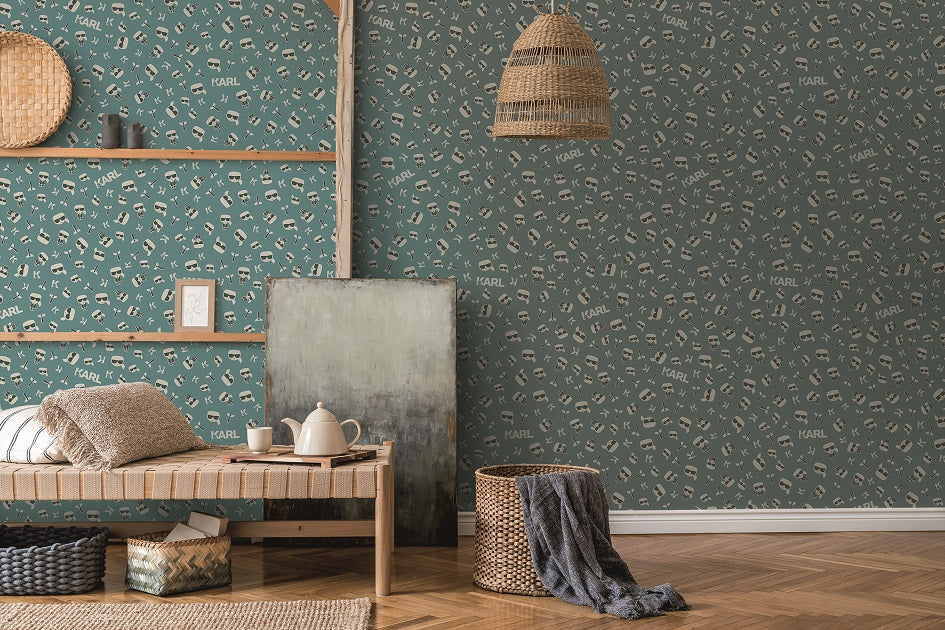 Karl Lagerfeld Designertapete Schwarz 378436 Wandtapete Vliestapete Grafik Vinyl