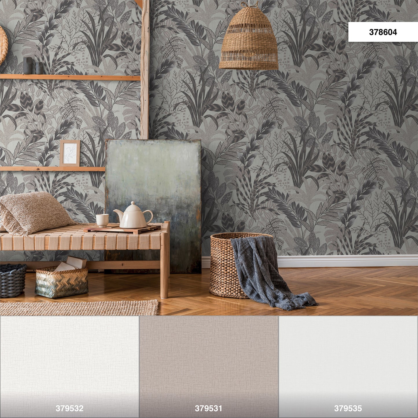 A.S. Création Blumen Tapete Grau 378604 Wandtapete Vliestapete Floral Vinyl