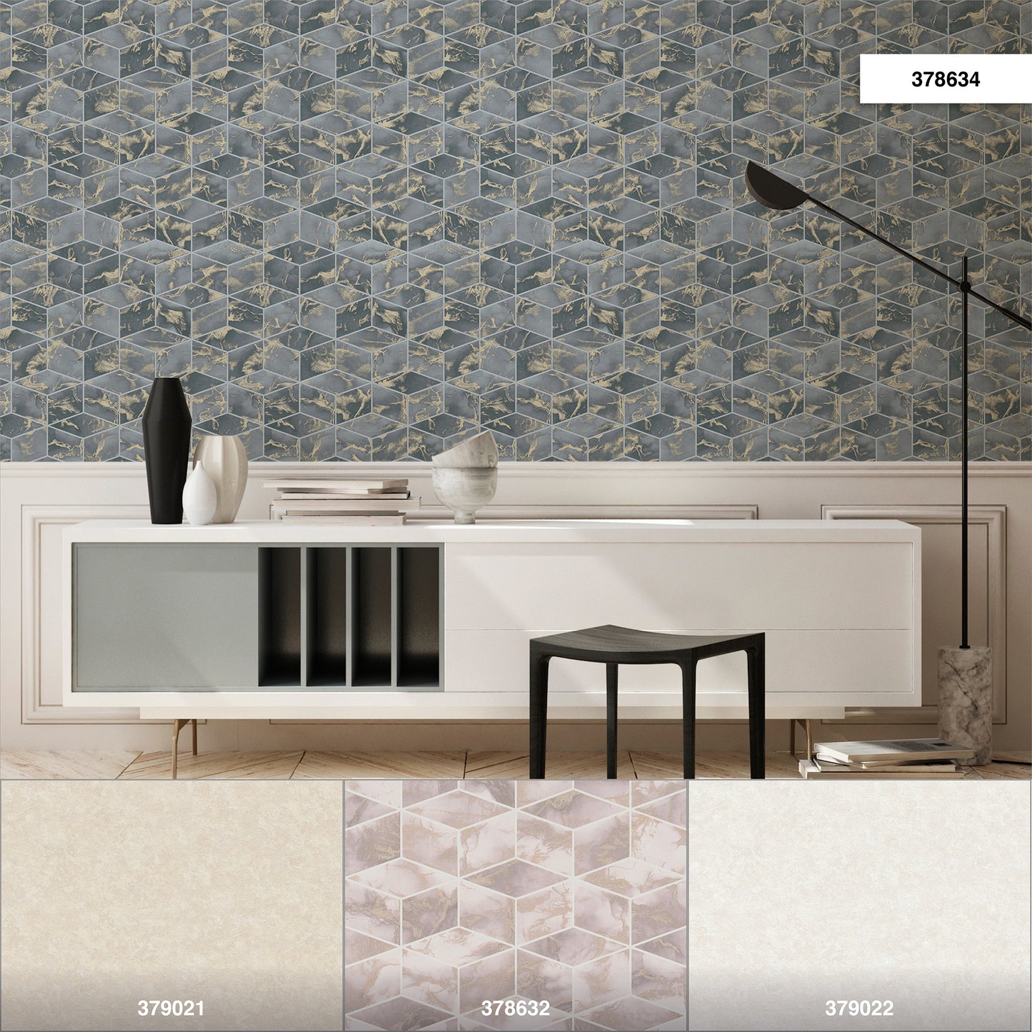 A.S. Création Tapete geometrisch Blau 378634 Wandtapete Vliestapete Grafik Vinyl