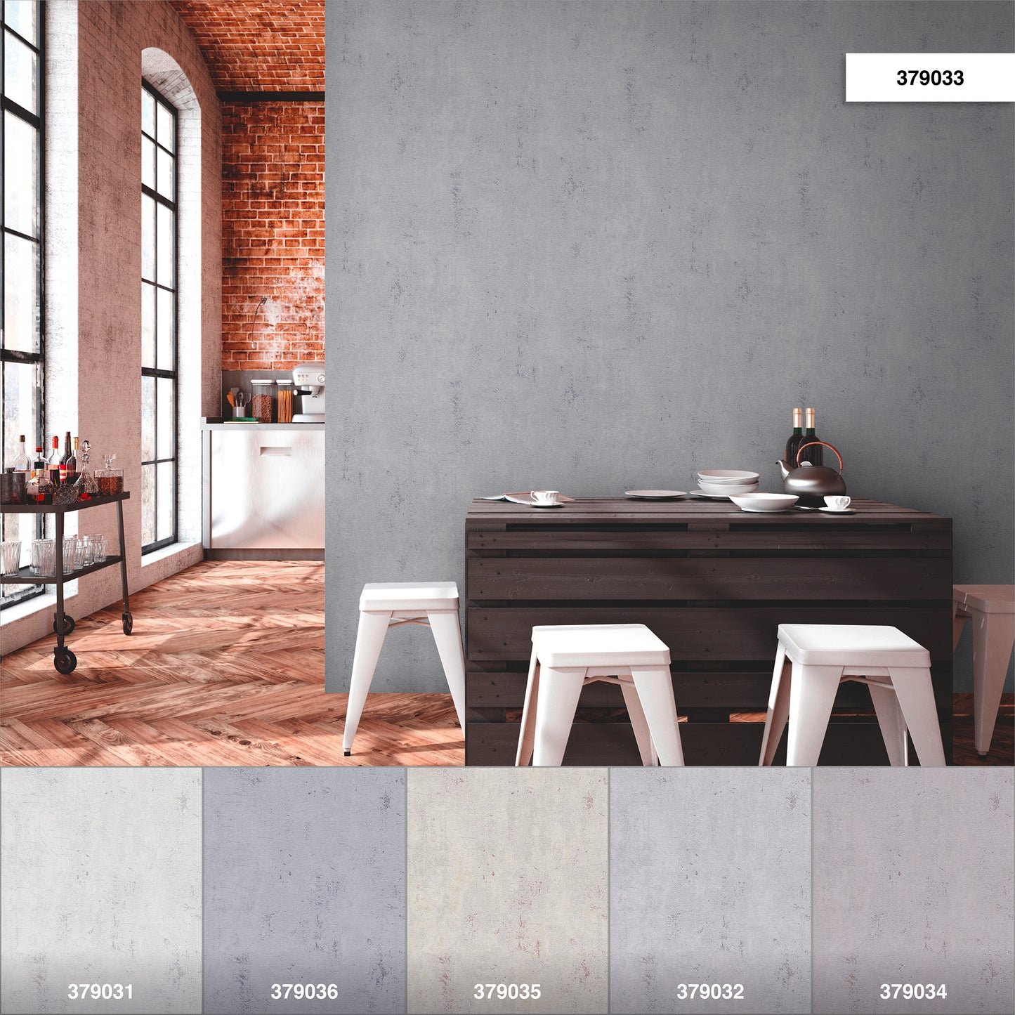 A.S. Création Tapete in Betonoptik Grau 379033 Wandtapete Vliestapete Unis Vinyl