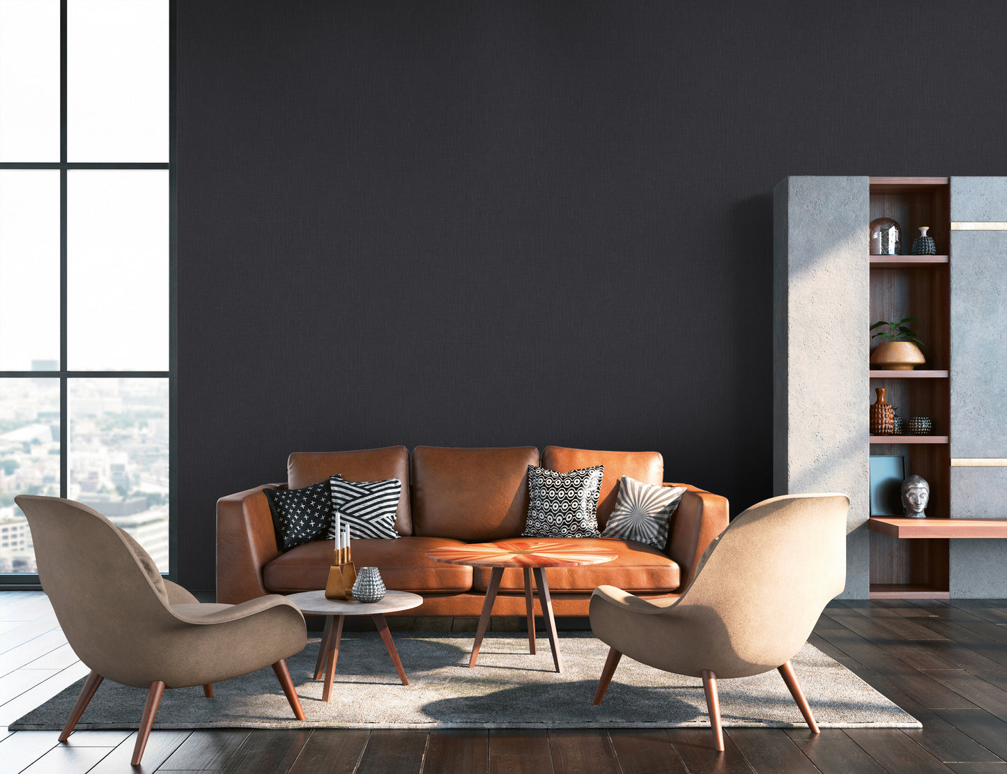 Daniel Hechter Uni Tapete Schwarz 379522 Wandtapete Vliestapete Unis Vinyl Rolle