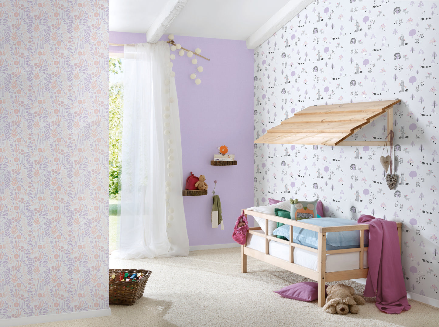 A.S. Création Blumen Tapete Lila 381181 Wandtapete Vliestapete Kinder Vlies