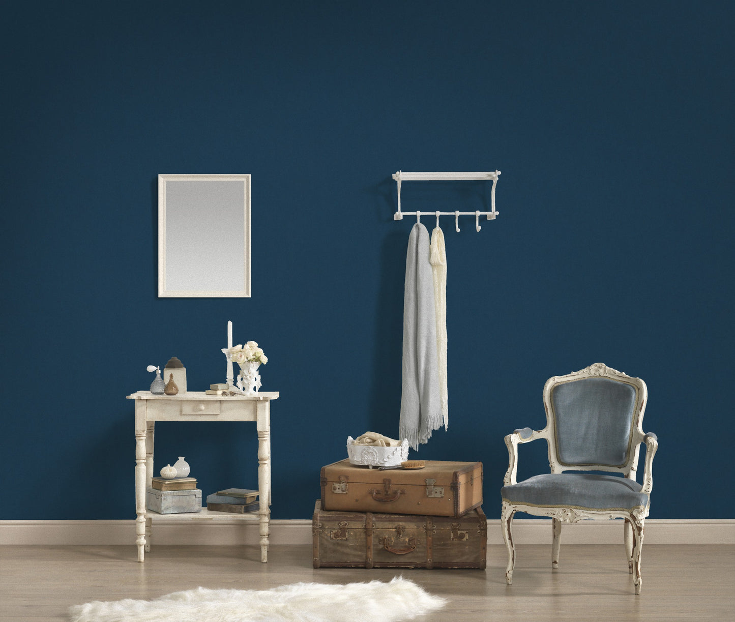 A.S. Création Uni Blau 383679 Wandtapete Vlies Vlies Rolle Tapete Dream Flowery