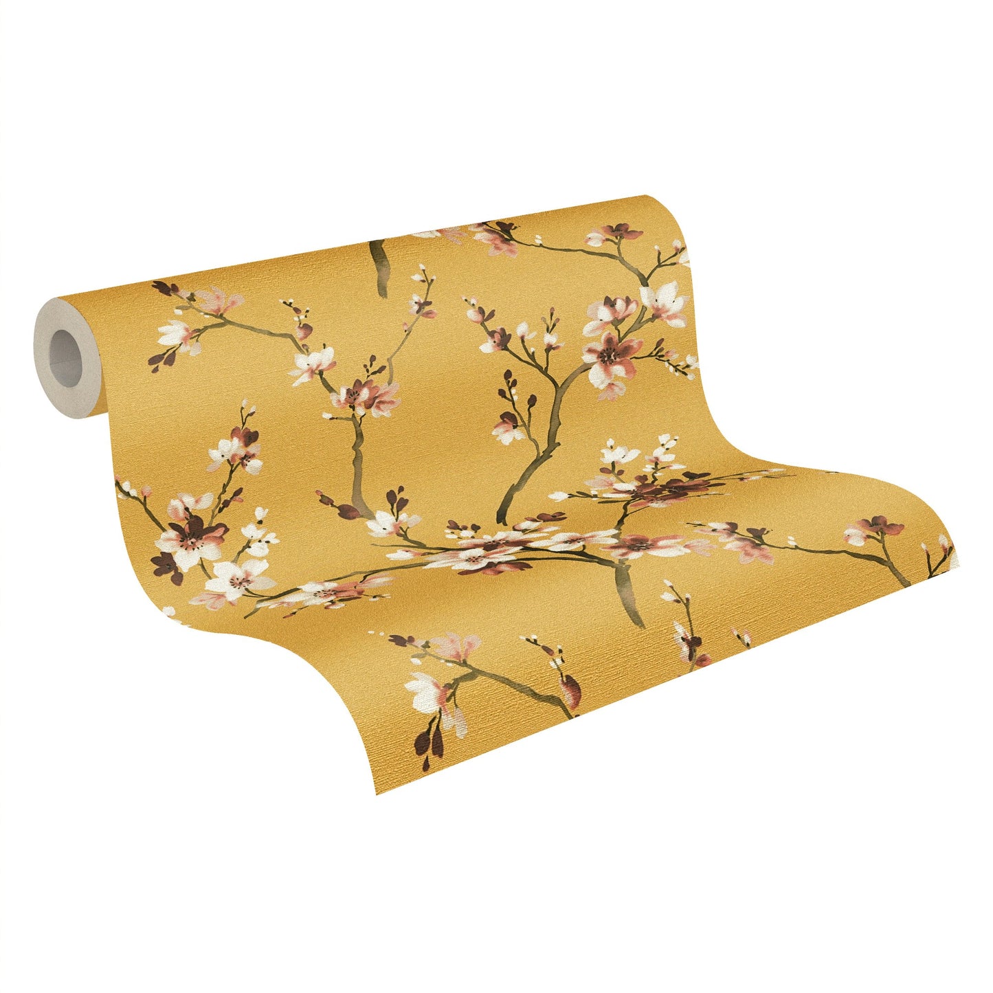 A.S. Création Blumentapete Blumen Gelb 385201 Wandtapete Satin Rolle Tapete