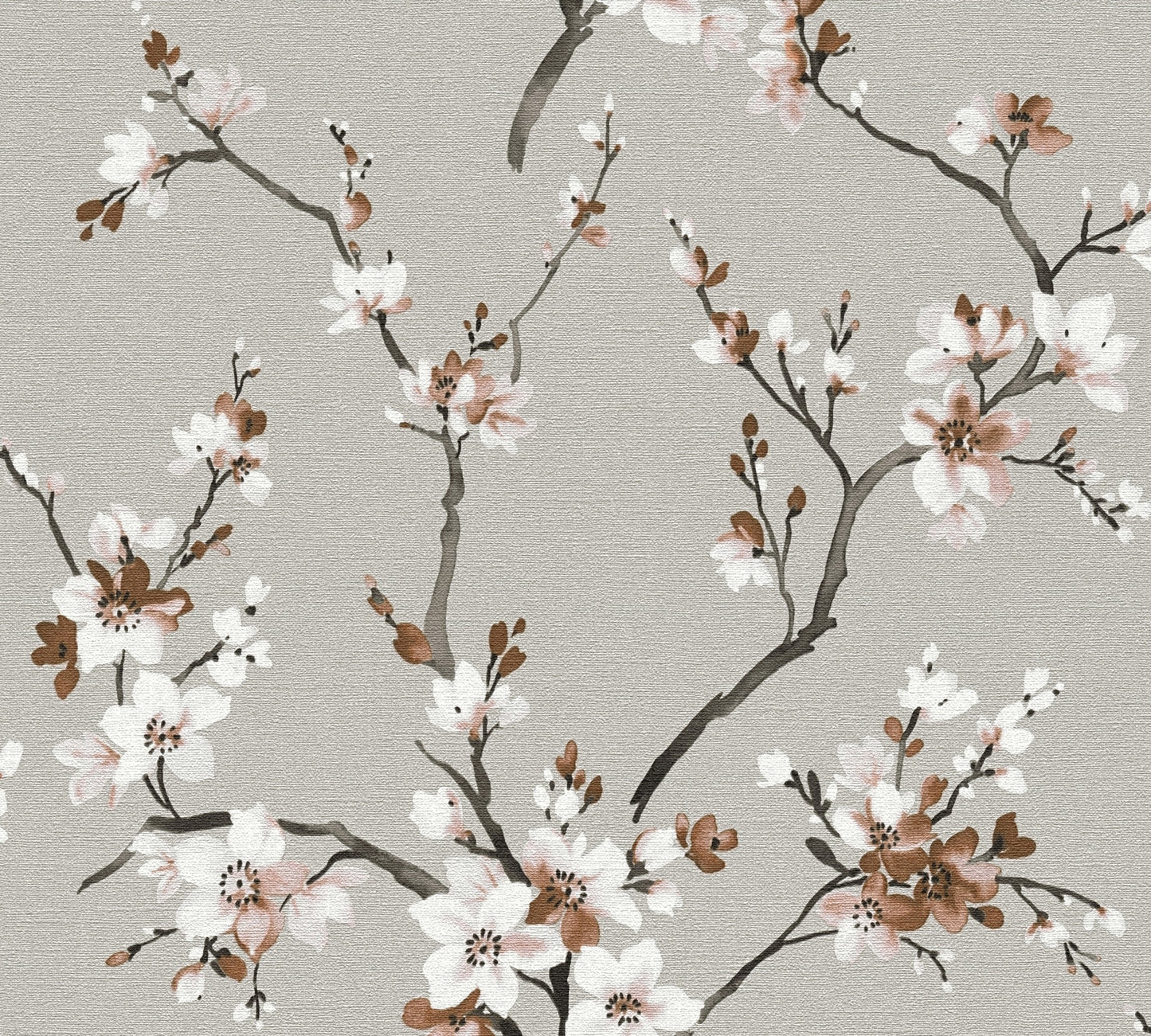 A.S. Création Blumentapete Blumen Grau 385204 Wandtapete Satin Rolle Tapete