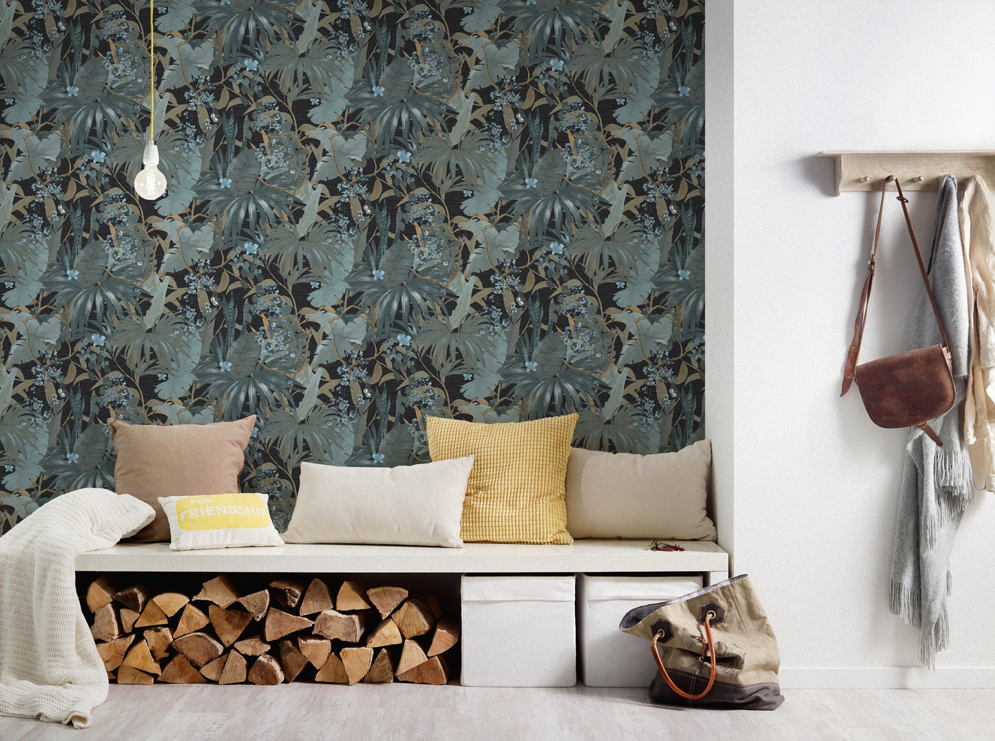 A.S. Création Dschungeloptik Türkis 385222 Wandtapete Vlies Satin Rolle Tapete