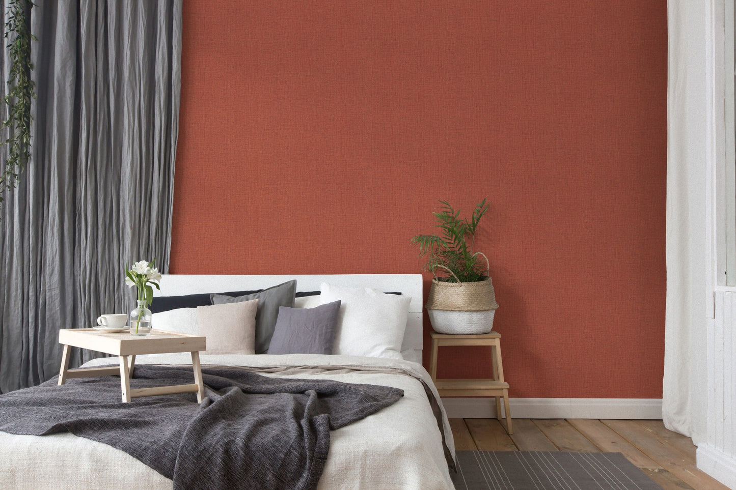 A.S. Création Uni Rot 385291 Wandtapete Vlies Satin Rolle Tapete Desert Lodge