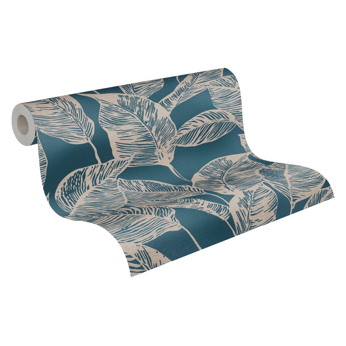 A.S. Création Tapete Natural Living 386631 Blau Satin Blättertapete Wandtapete