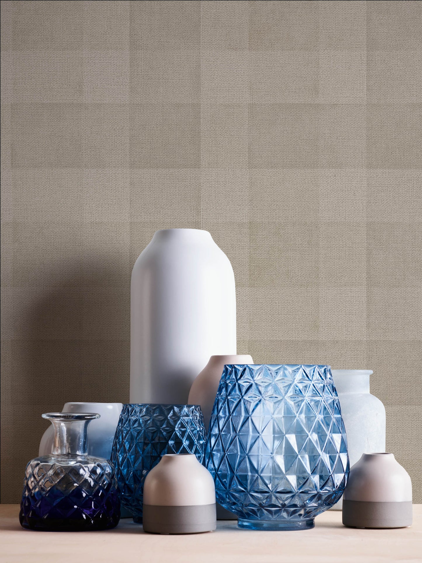 A.S. Création Tapete Natural Living 386641 Braun Satin Tapete Kariert Wandtapete
