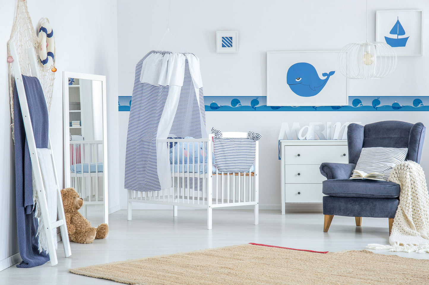 A.S. Création Kinderzimmer Bordüre Blau 403721 selbstklebend Borte Tapete Kind