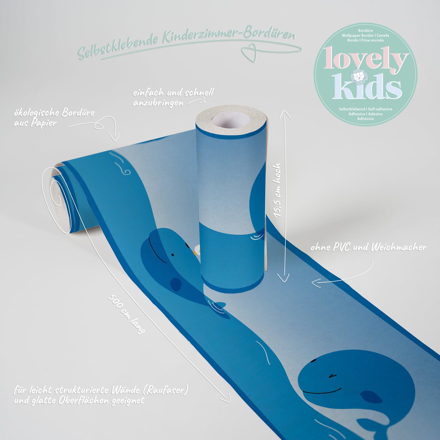 A.S. Création Kinderzimmer Bordüre Blau 403721 selbstklebend Borte Tapete Kind