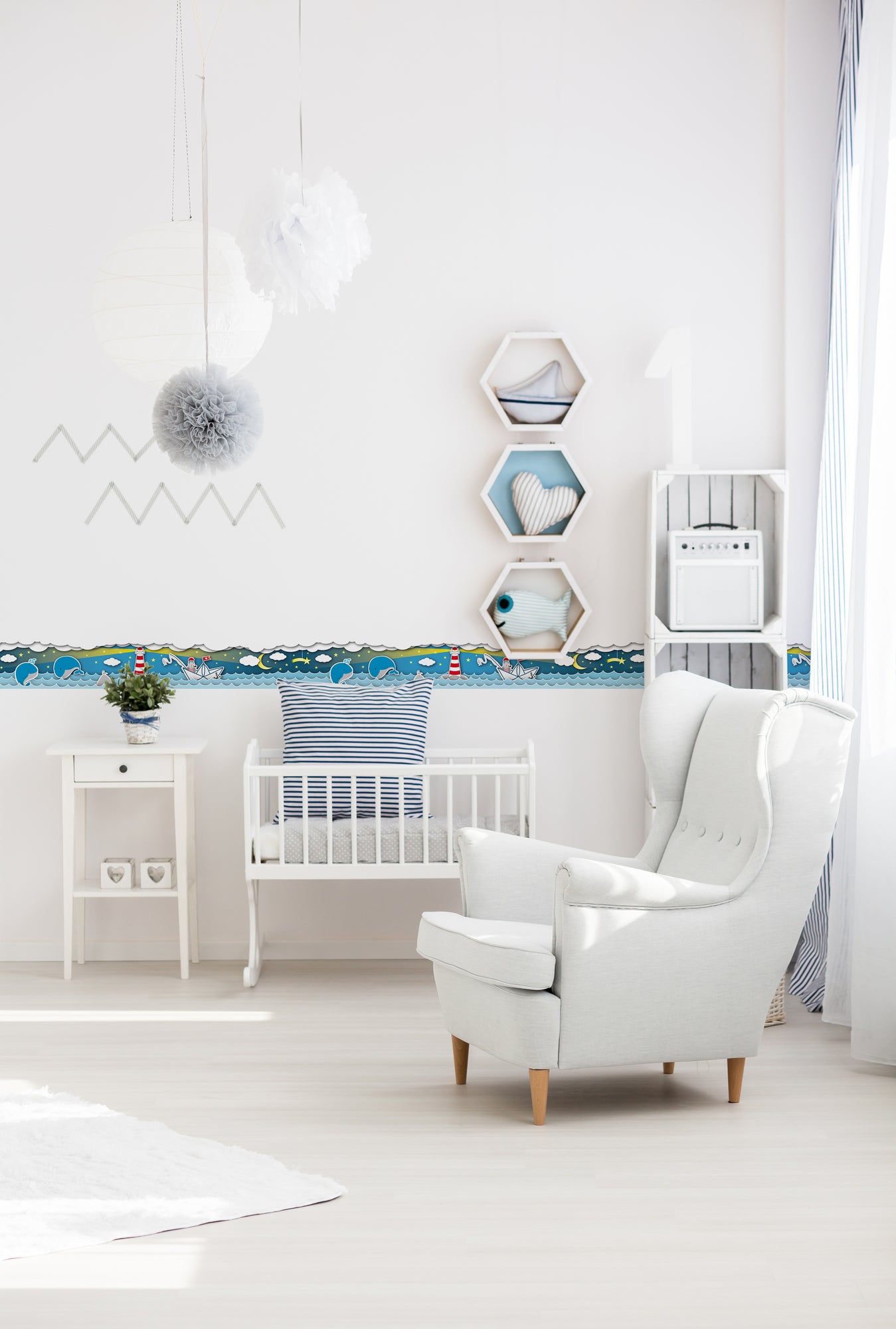 A.S. Création Kinderzimmer Bordüre Leuchtturm 403734 selbstklebend Borte Tapete