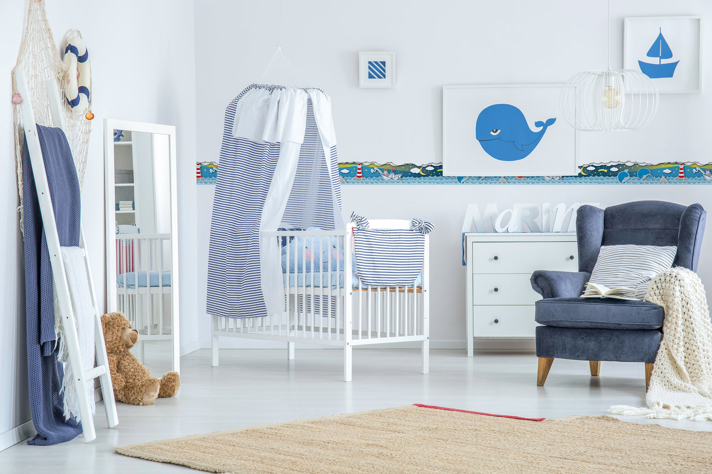 A.S. Création Kinderzimmer Bordüre Leuchtturm 403734 selbstklebend Borte Tapete