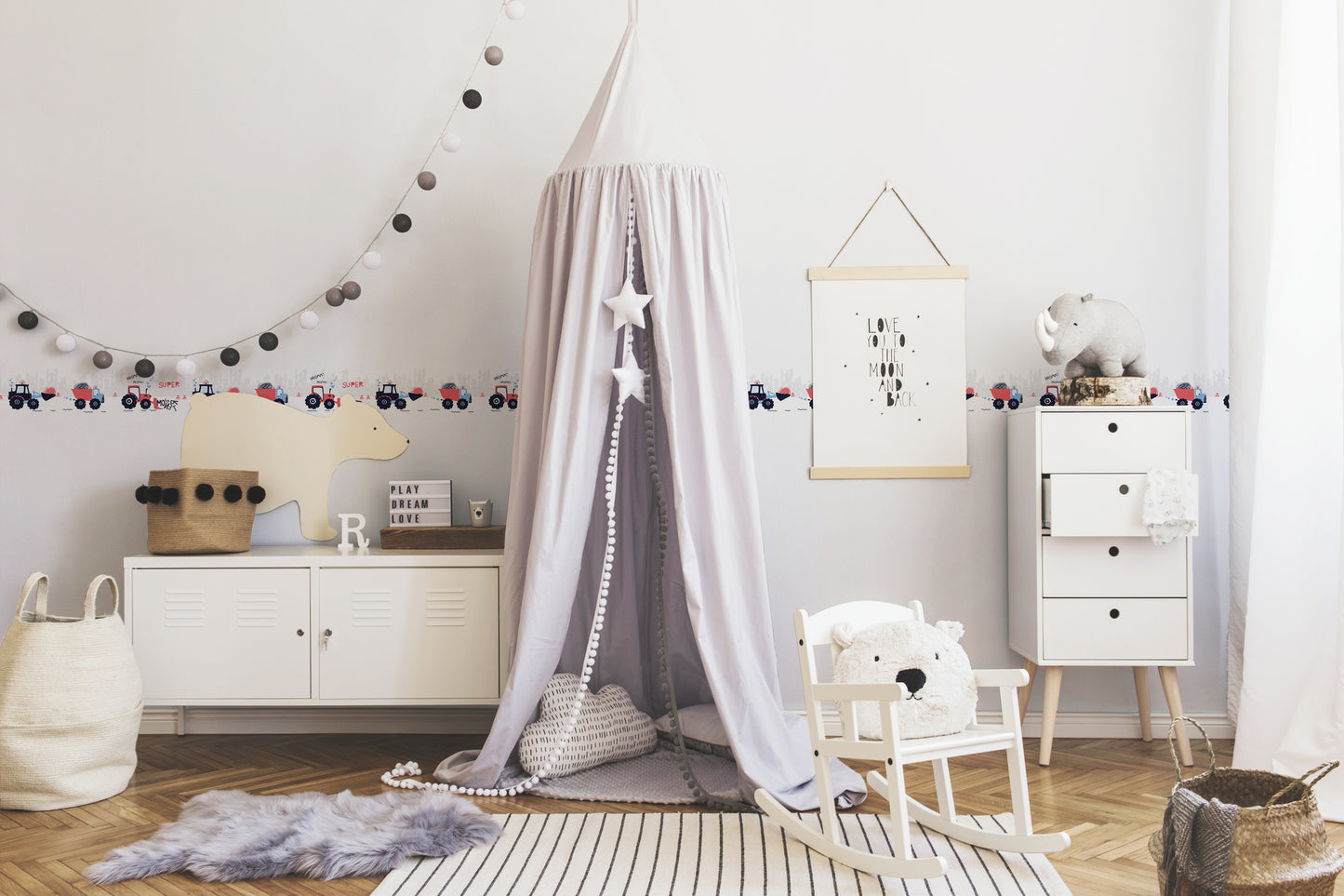 A.S. Création Kinderzimmer Bordüre Traktor 403736 selbstklebend Borte Tapete