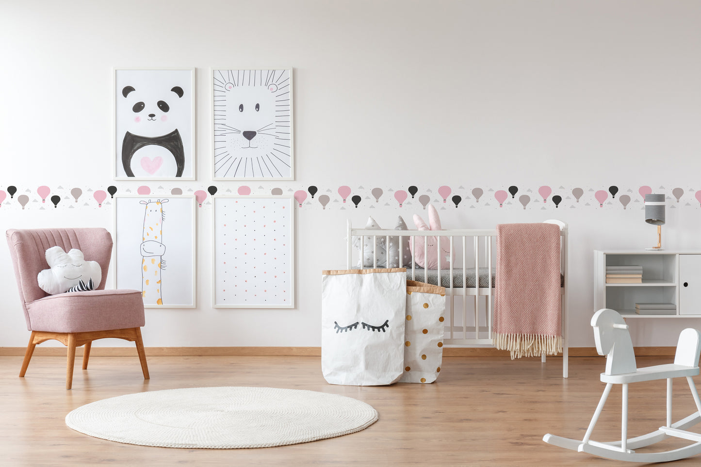 A.S. Création Kinderzimmer Bordüre Ballons Rosa 403737 selbstklebend Borte