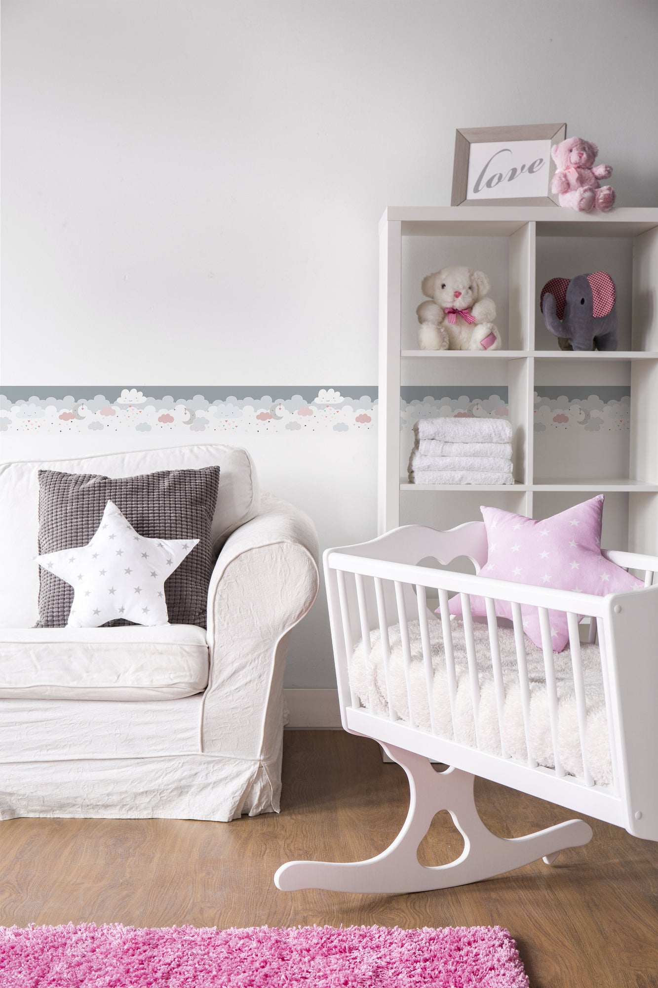 A.S. Création Kinderzimmer Bordüre Grau 403743 selbstklebend Borte Tapete Kind