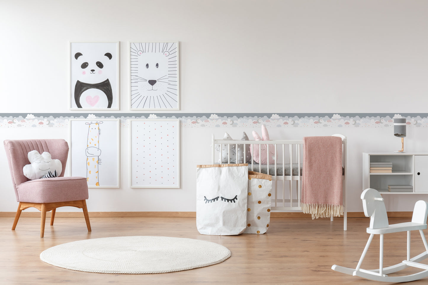 A.S. Création Kinderzimmer Bordüre Grau 403743 selbstklebend Borte Tapete Kind