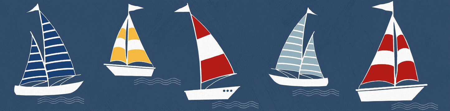 A.S. Création Kinderzimmer Bordüre Boote Blau 403757 selbstklebend Borte Tapete