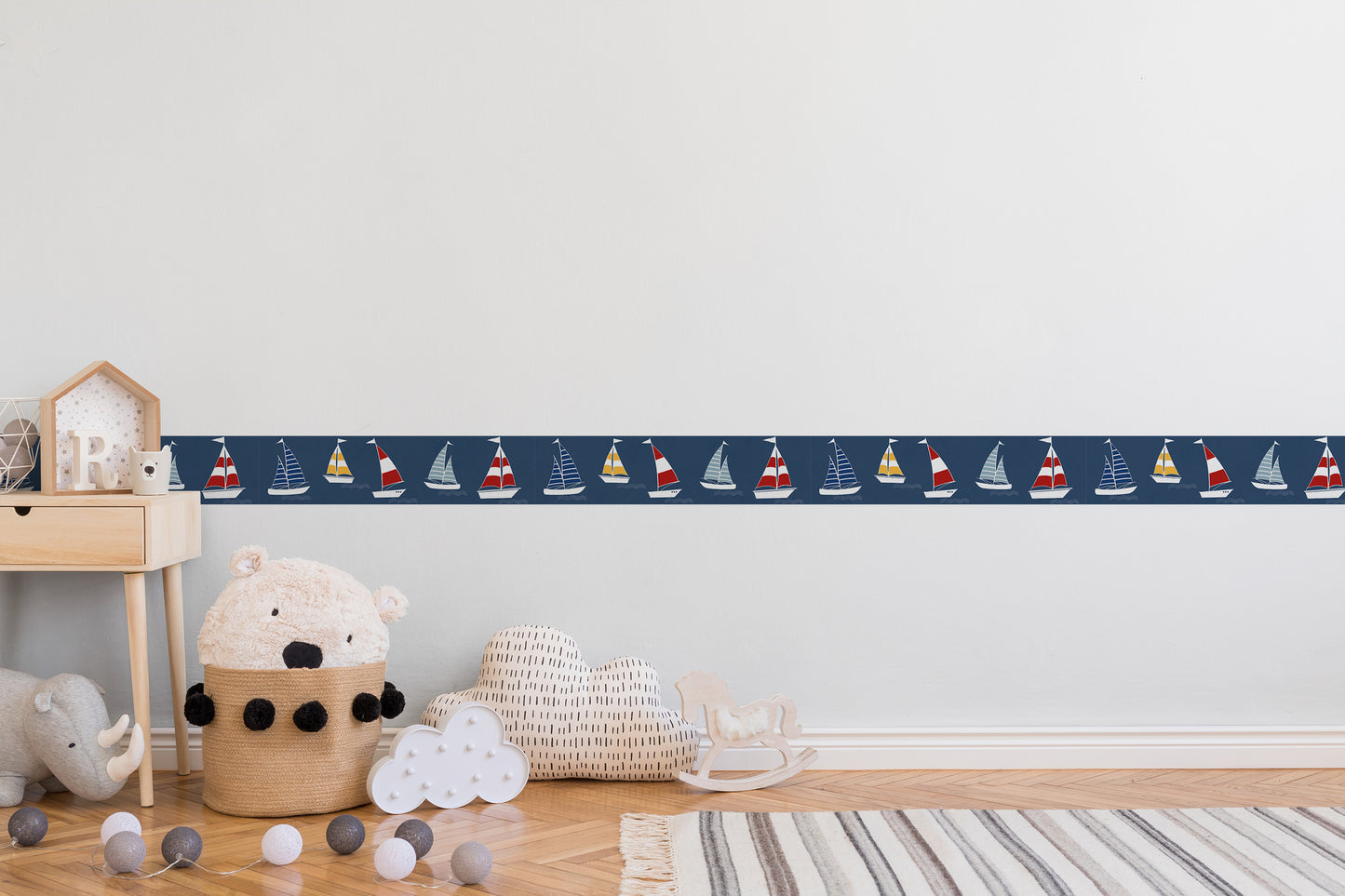 A.S. Création Kinderzimmer Bordüre Boote Blau 403757 selbstklebend Borte Tapete