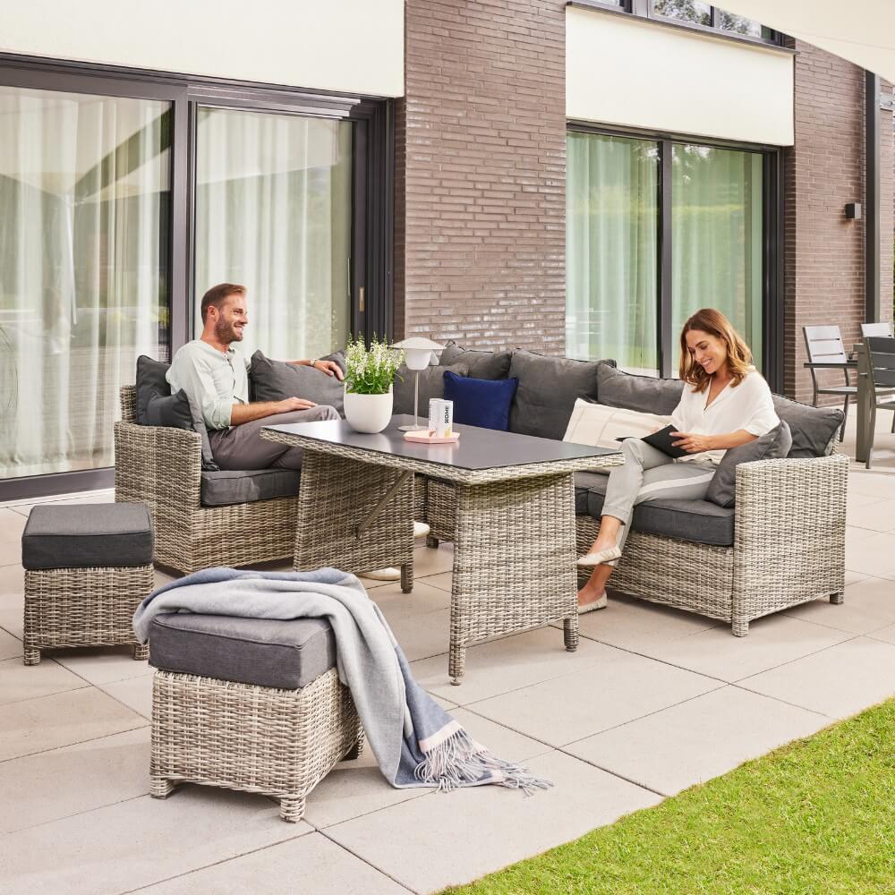 Polyrattan Lounge Garten Sitzgruppe Esstisch Gartensofa Sonnenliege Sitzgarnitur