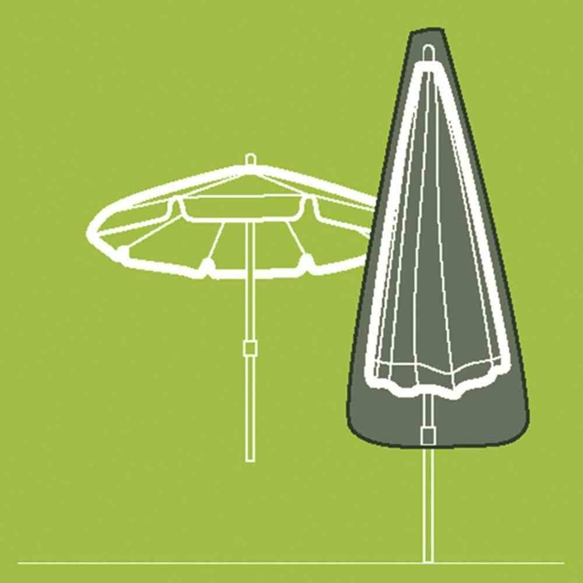 Siena Garden Schutzhülle Abdeckhaube Schirmhülle 200 cm transparent Marktschirm