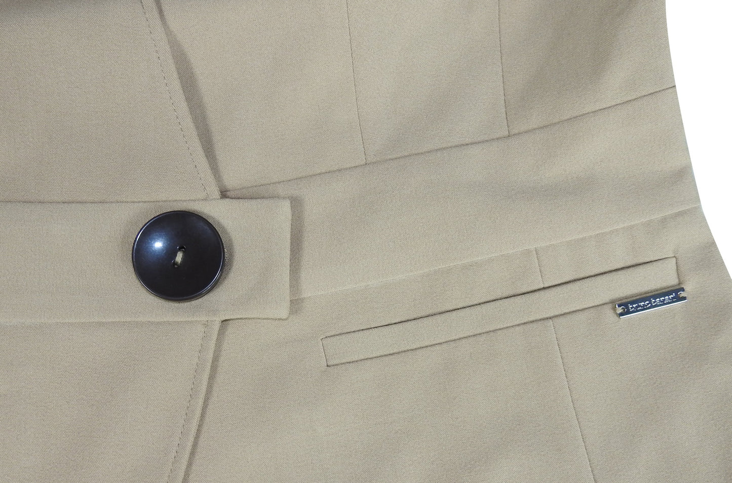 Bruno Banani Damen Blazer kragenlos Casual Sakko Business Basic Jacke beige