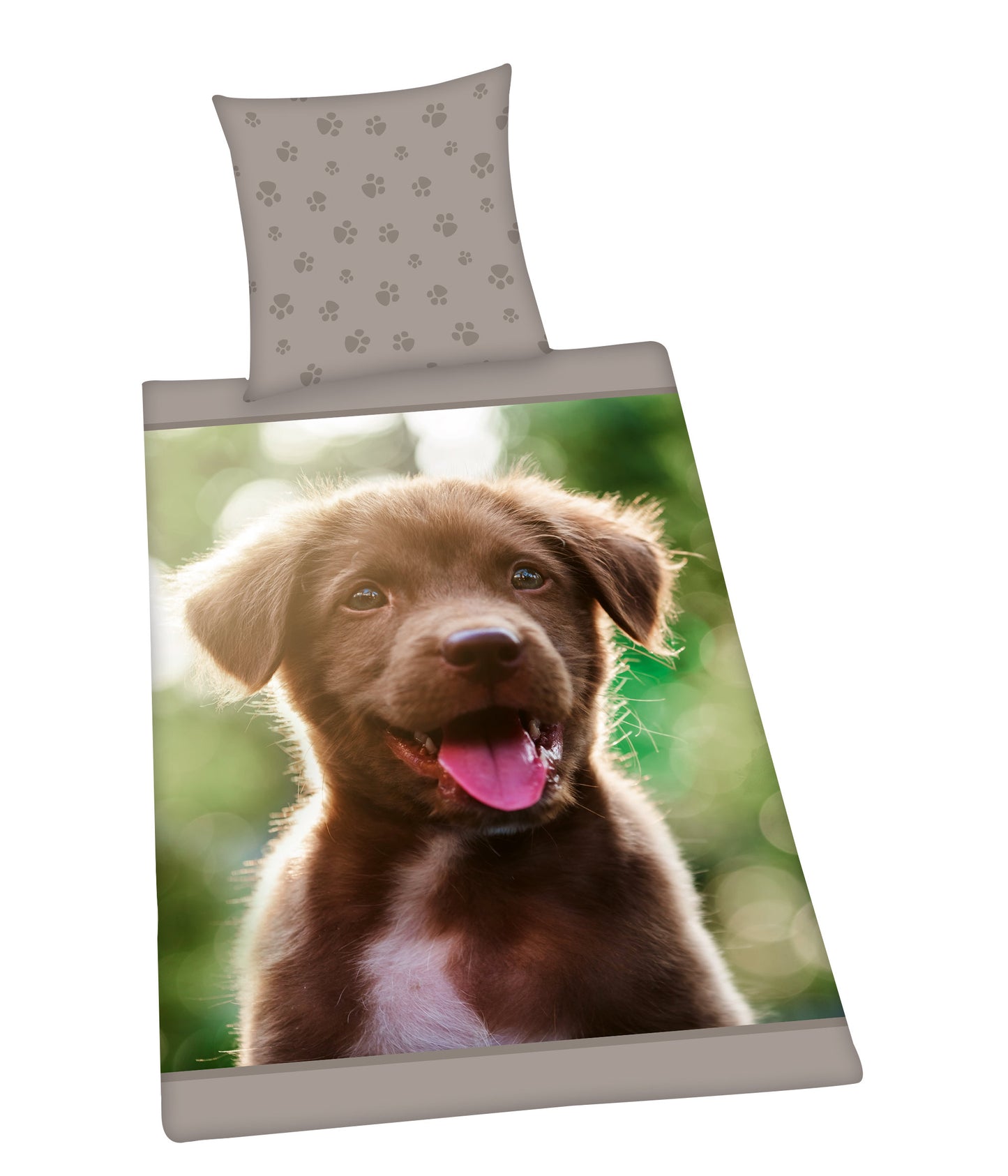 2tlg. Hunde Welpen Wende Bettwäsche 100% Baumwolle Bettwäscheset Set Labrador