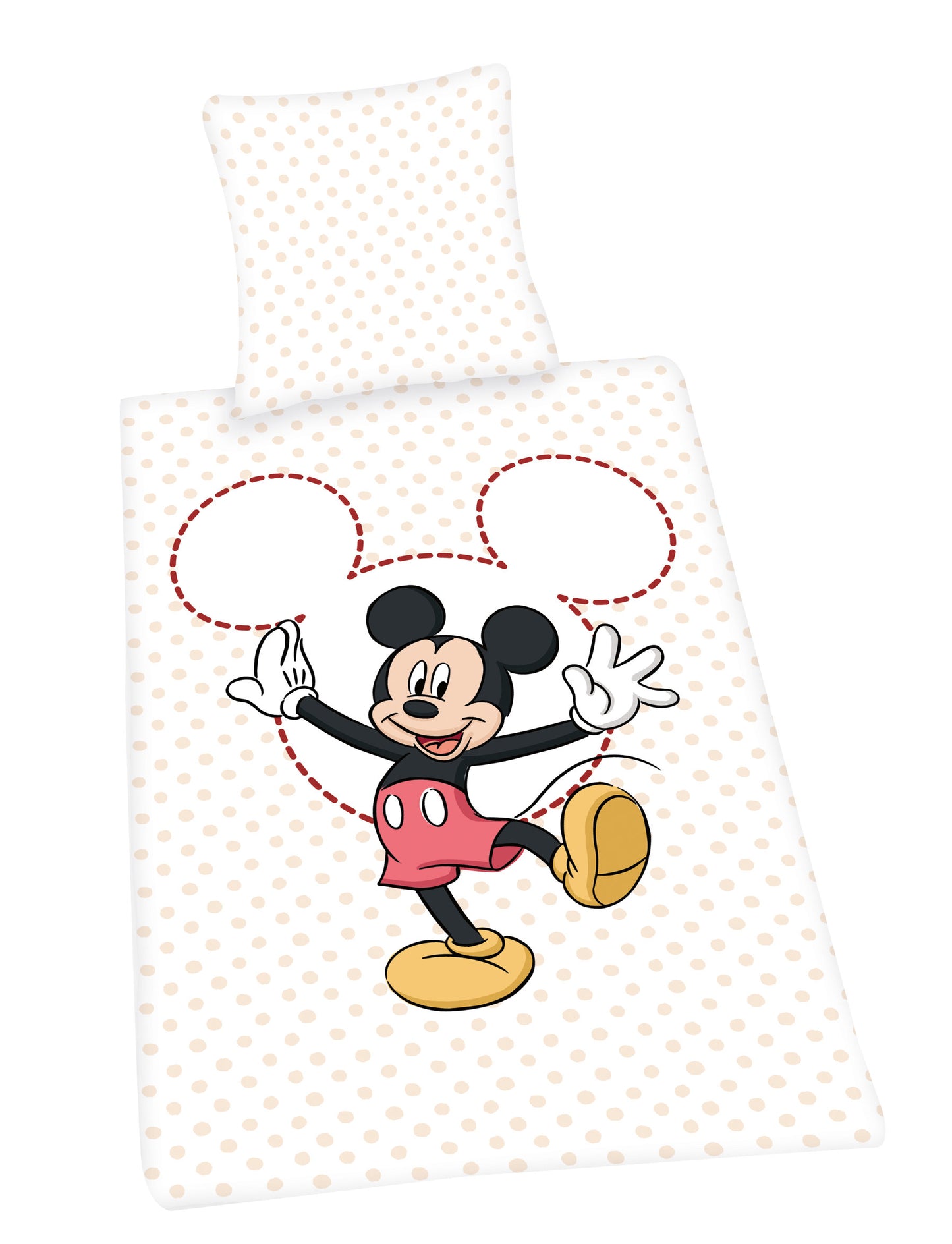 2tlg Disney Mickey Mouse Bettwäsche 135x200cm 100% Baumwolle Set Maus weiss