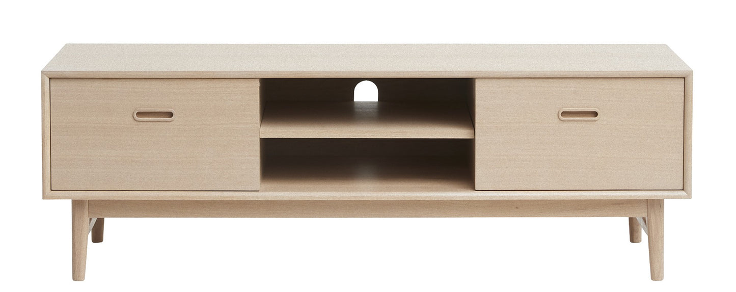 TV Tisch Rosie teilmassiv Eiche weiss Fernsehschrank Hifi Wohnzimmer Schrank