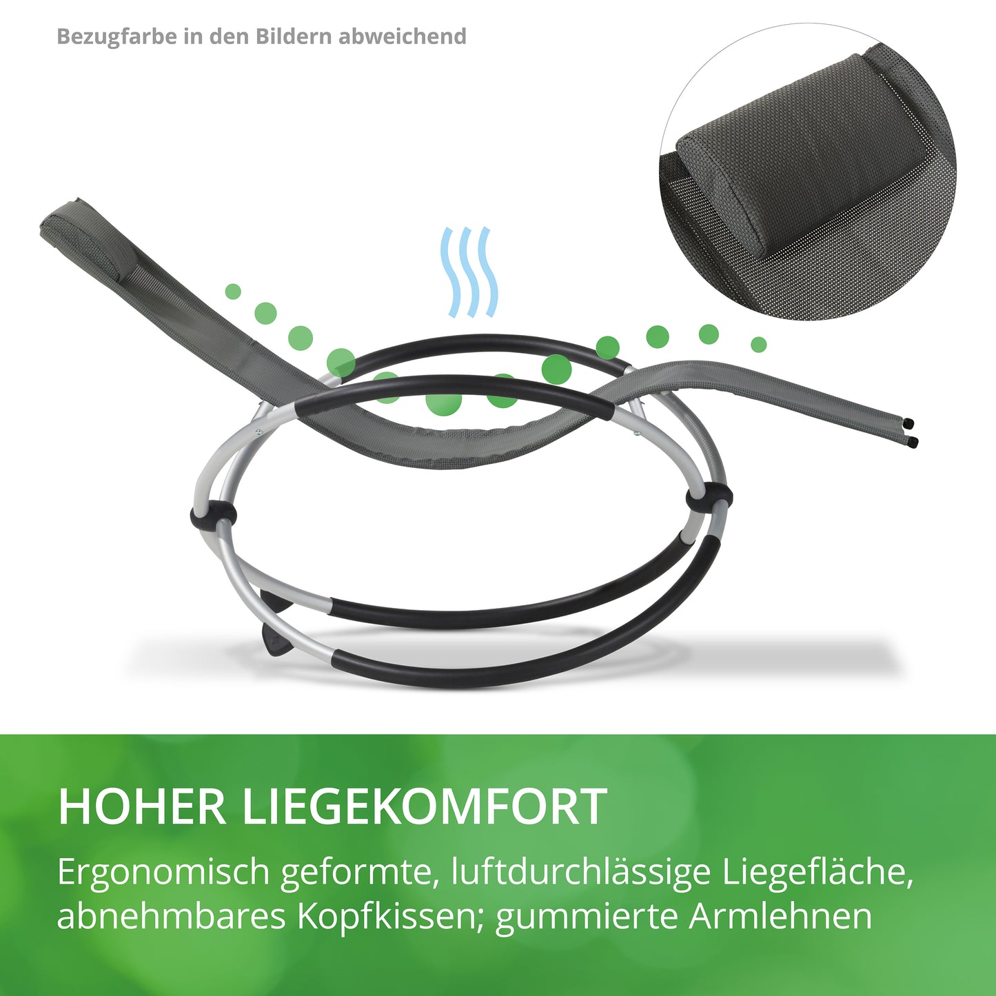 Leco Schaukelstuhl grau Sonnenliege Gartenstuhl Gartenliege Garten Stuhl Liege