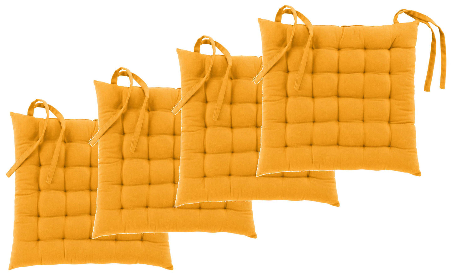 4x Sitzkissen 38x38 Stuhlkissen Set Stuhlauflagen Sitzpolster gesteppt Kissen