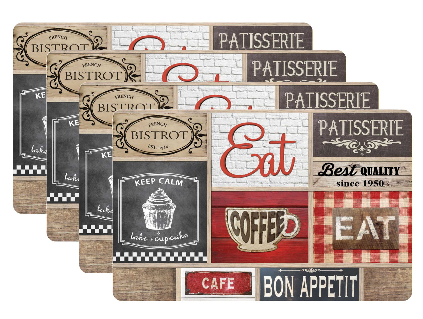 Tischset Coffee Shop Kunststoff Platzset Untersetzer Platzmatten abwaschbar