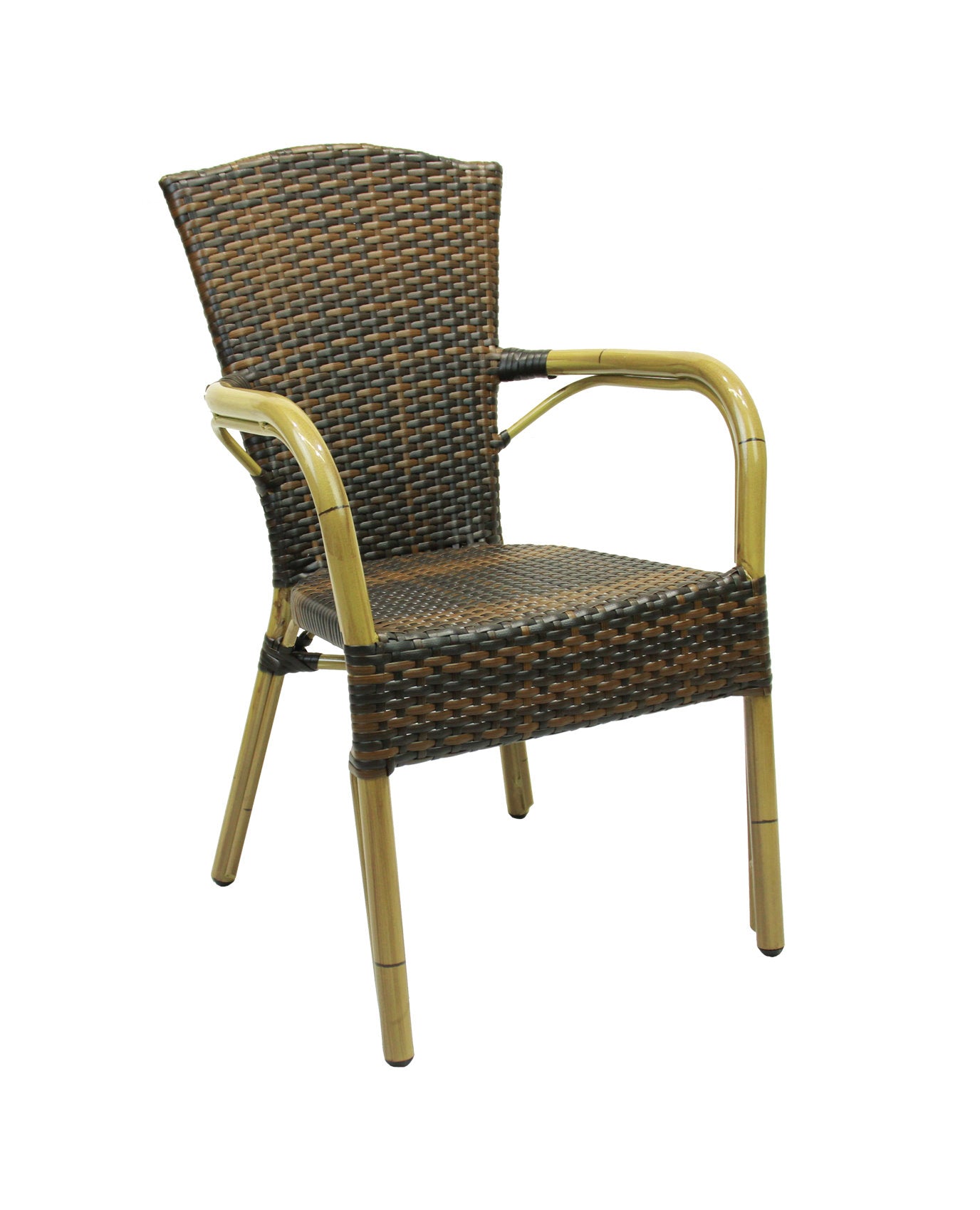 4x KONWAY® COLOMBO Stapelsessel Lederlook Polyrattan Garten Sessel Stuhl Set