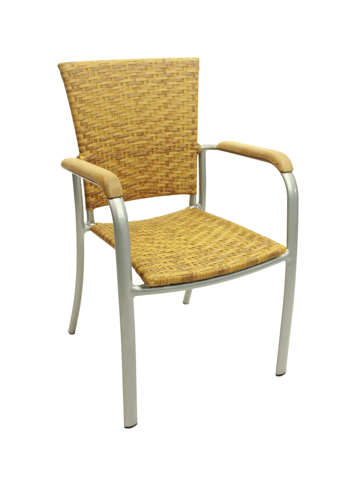 4x KONWAY® ARUBA Stapelsessel Tabaco Premium Polyrattan Garten Sessel Stuhl Set