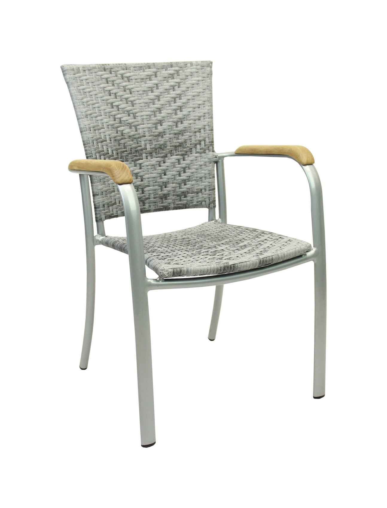 4x KONWAY® ARUBA Stapelsessel Granit Premium Polyrattan Garten Sessel Stuhl Set