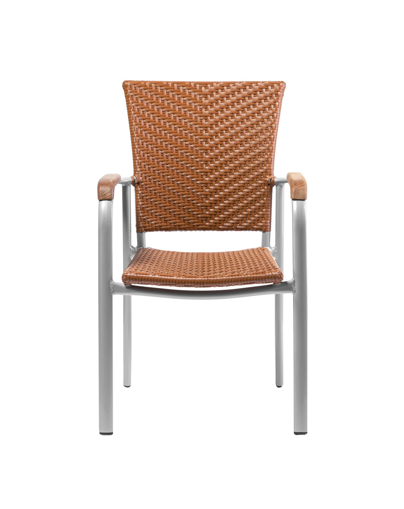 4x KONWAY® ARUBA Stapelsessel Braun Premium Polyrattan Garten Sessel Stuhl Set