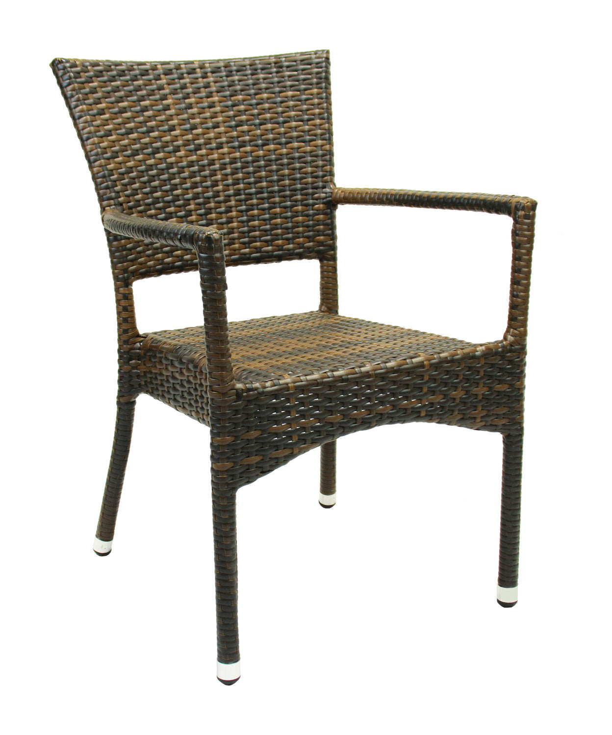 4x KONWAY® ROM Stapelsessel Lederlook Premium Polyrattan Garten Sessel Stuhl Set
