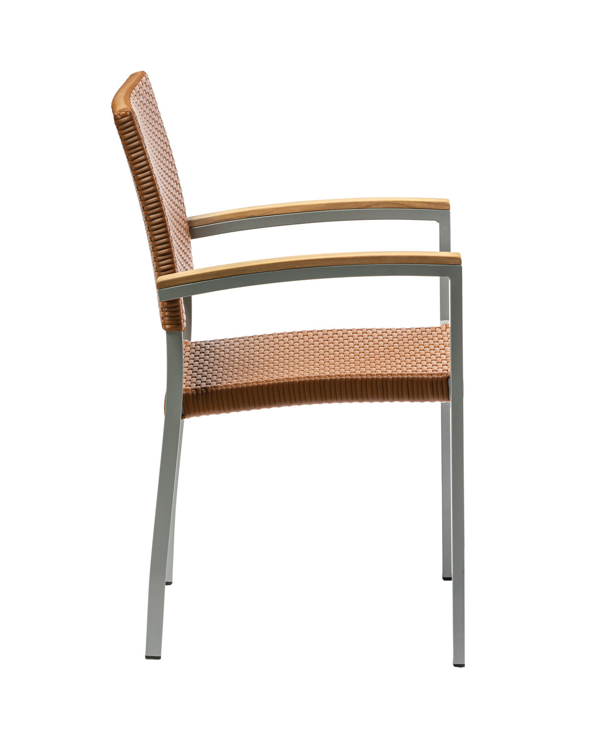 4x KONWAY® BORNEO Stapelsessel Braun Premium Polyrattan Garten Sessel Stuhl Set