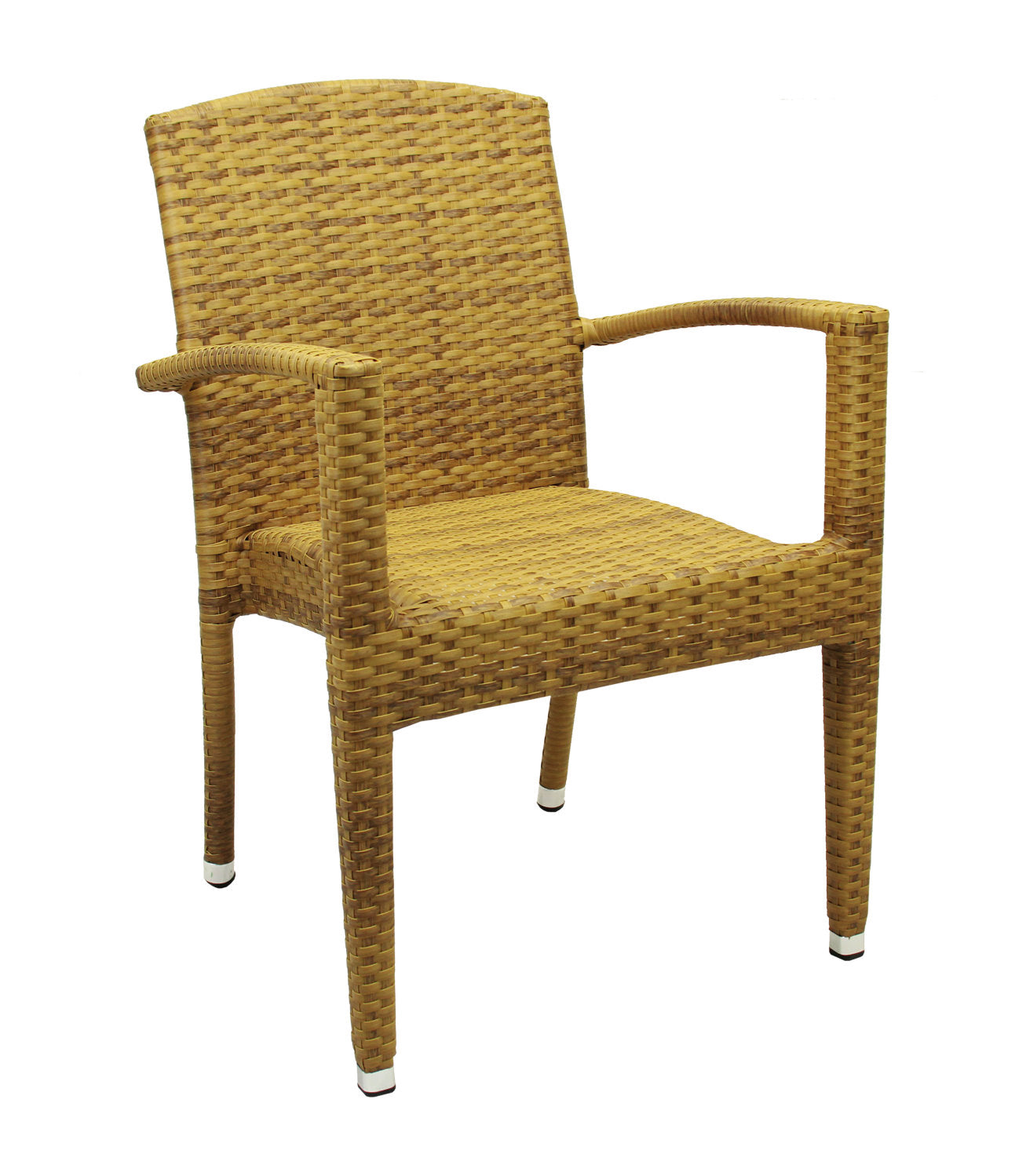 4x KONWAY® MAUI Stapelsessel Tabaco Premium Polyrattan Garten Sessel Stuhl Set