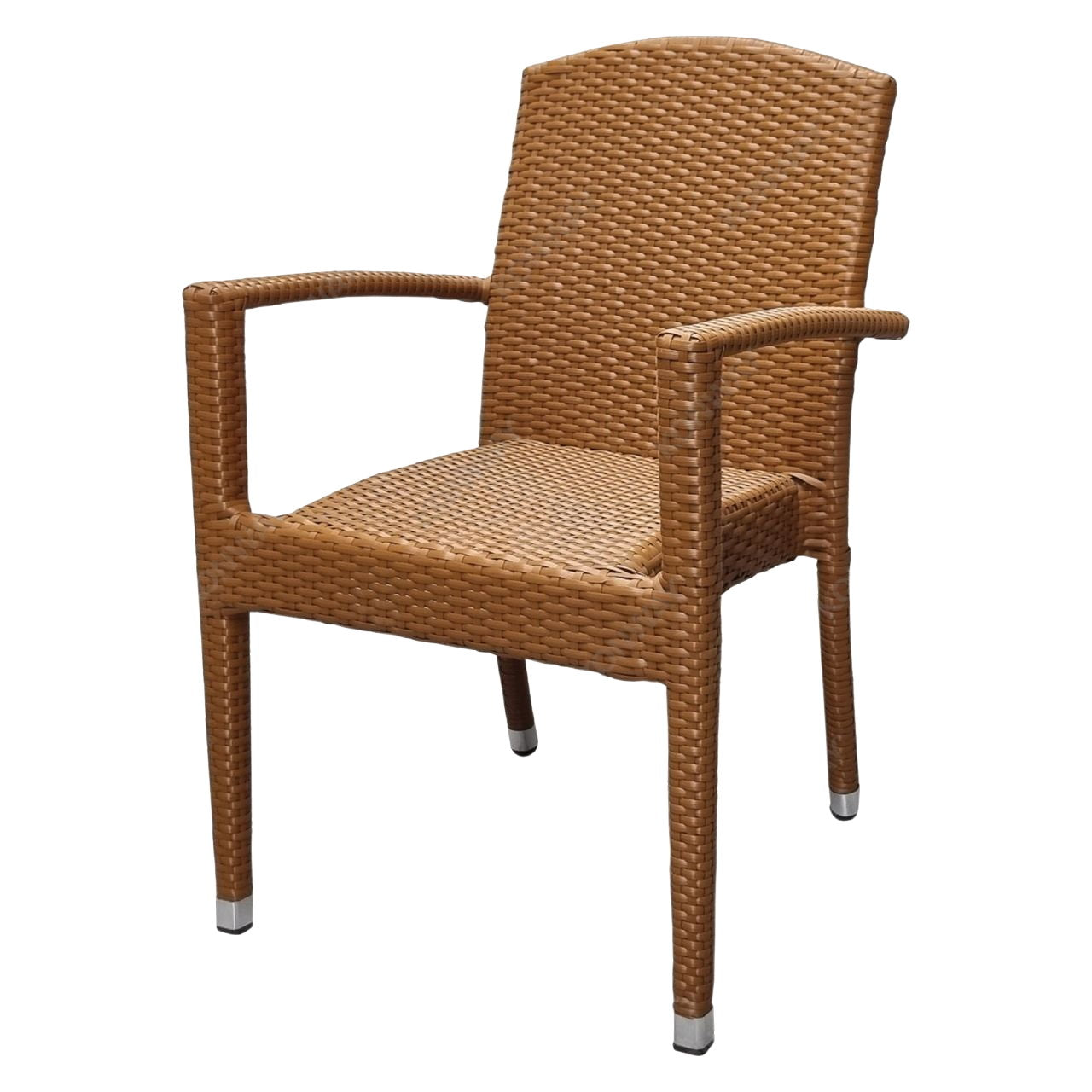 4x KONWAY® MAUI Stapelsessel Braun Premium Polyrattan Garten Sessel Stuhl Set