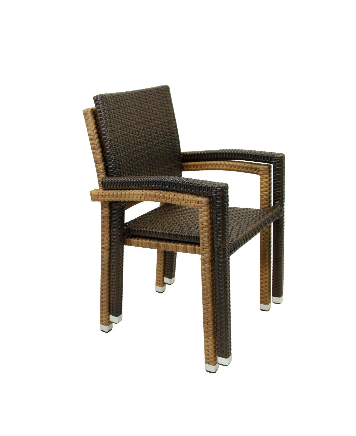 4x KONWAY® PORTO Stapelsessel Schwarz Premium Polyrattan Garten Sessel Stuhl Set
