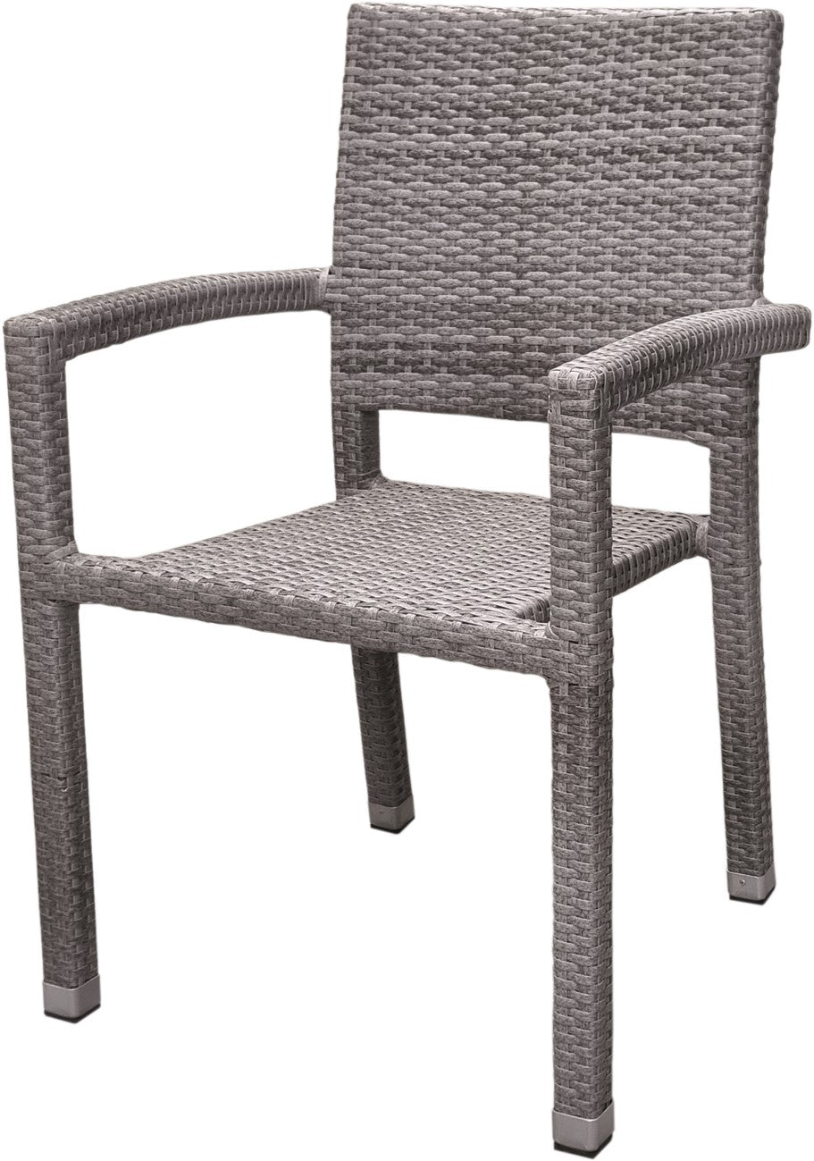 4x KONWAY® PORTO Stapelsessel Granit Premium Polyrattan Garten Sessel Stuhl Set