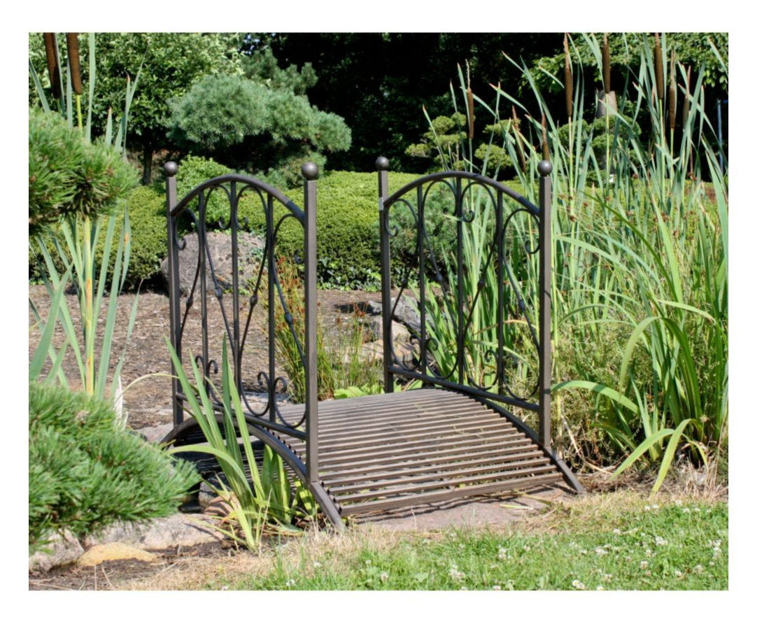 Stahl Gartenbrücke Brücke Teichbrücke Antik Optik Garten Teich Steg Geländer