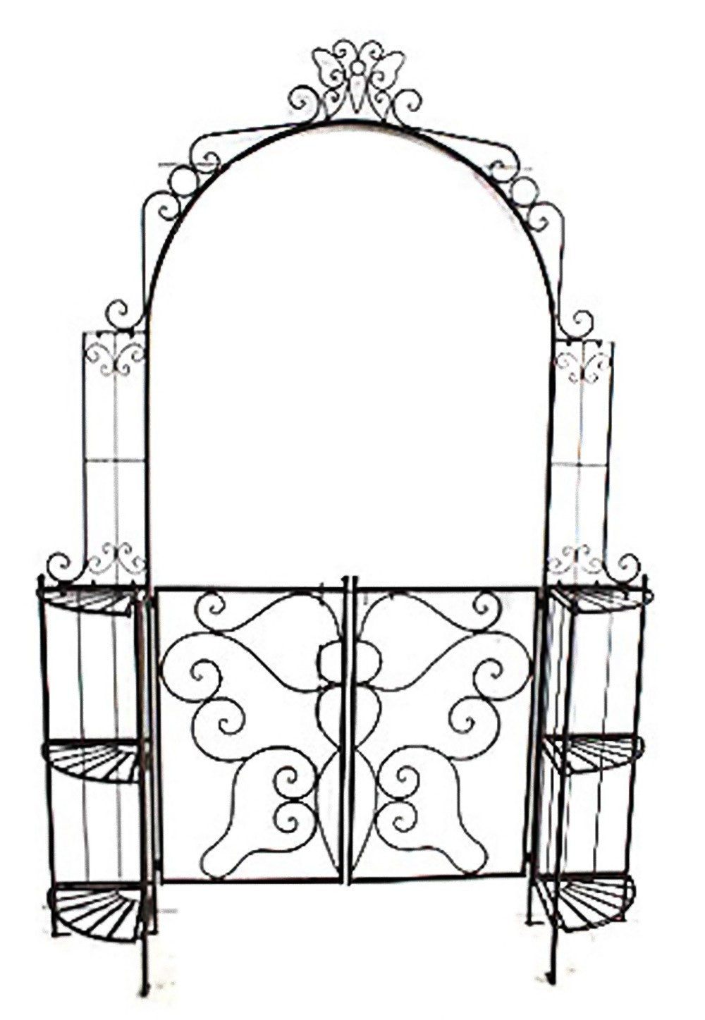 Garden Pleasure Metall Rosenbogen Tor Rankhilfe Pforte Antik Optik schwarz