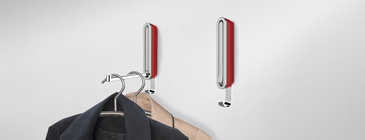 WENKO Klapphaken Premium Sigma rot Universal Haken Wandhalter Garderobe klappbar