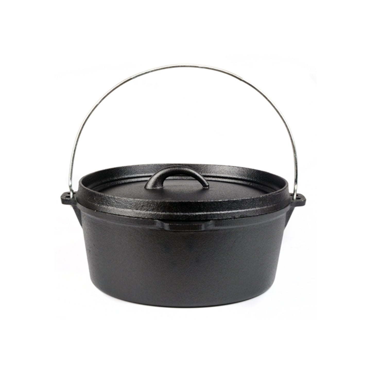2er Set Dutch Oven 5 L Gusseisen Topfset Topf Pfanne Camping Grill Platte BBQ