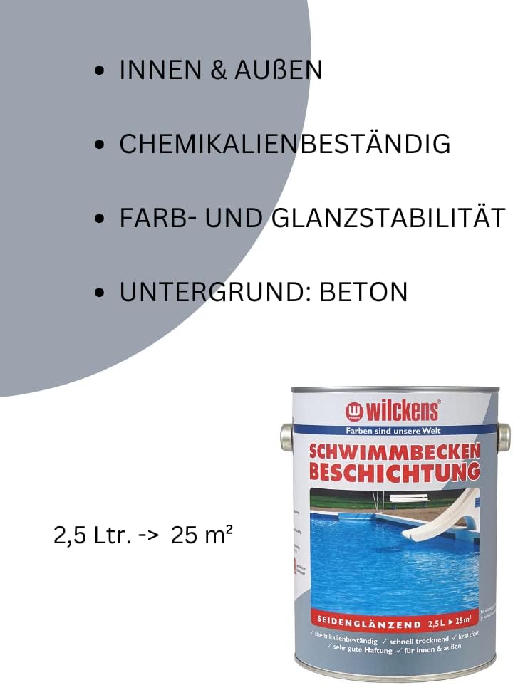 Swimmingpool Farbe 2,5L Schwimmbecken Beschichtung Schwimmbad Poolfarbe Pool