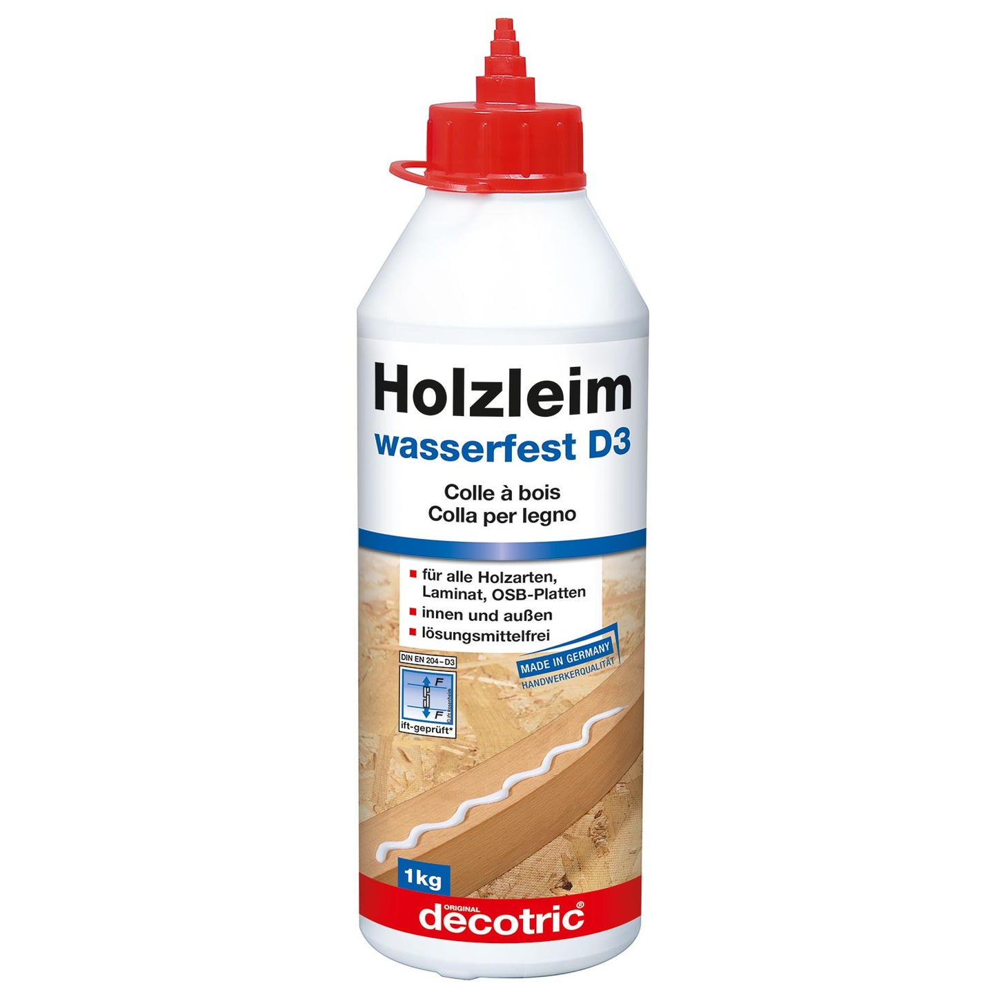 decotric Holzleim D3 wasserfest 1kg Holzkleber Kleber Leim Montageleim