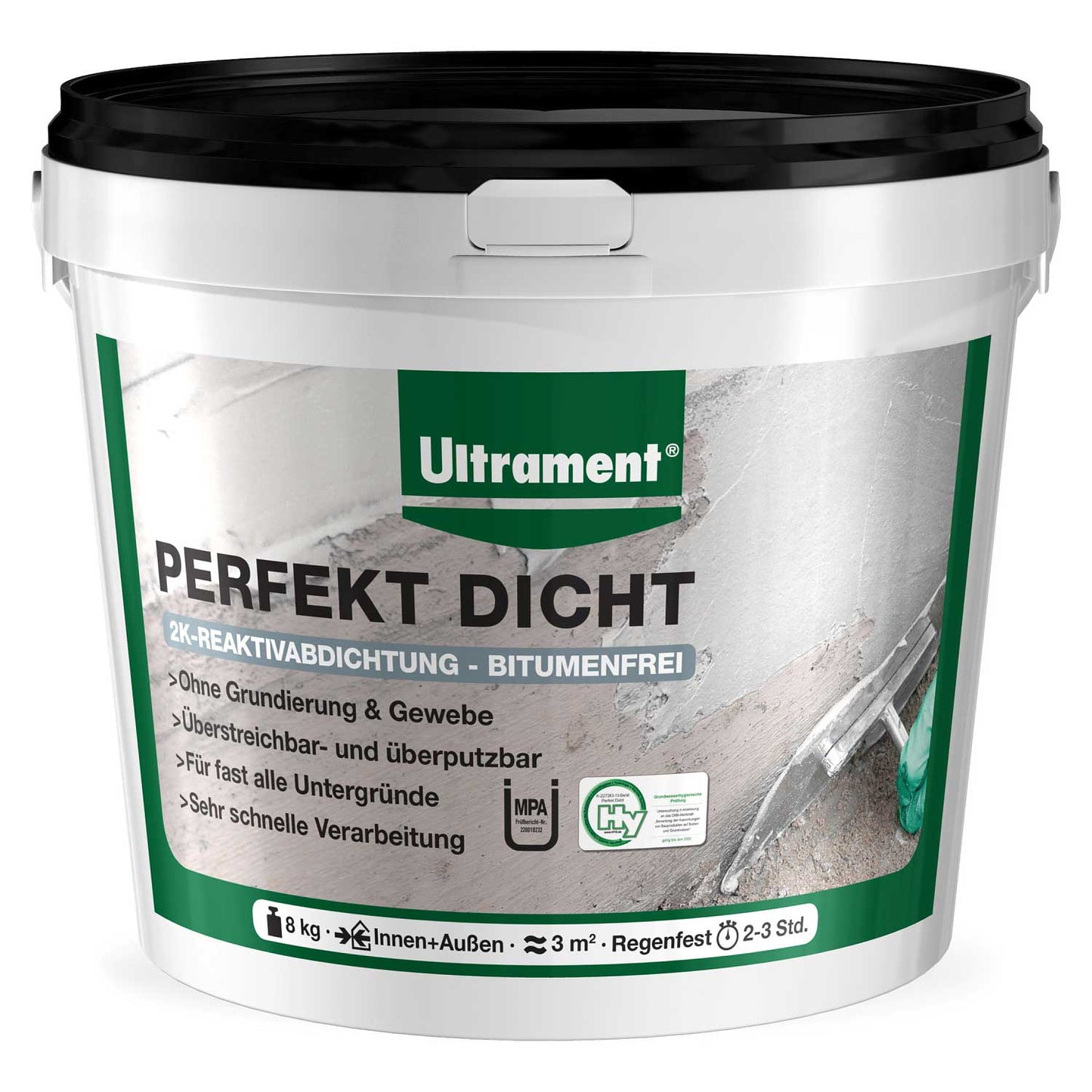 Ultrament Perfekt Dicht 8 kg Bitumenersatz Reaktivabdichtung Abdichtung