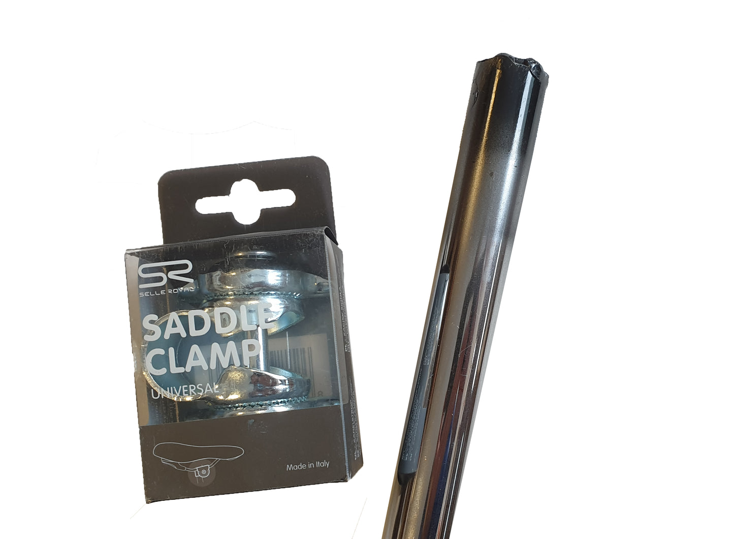 Verstärkte Sattelstütze Ø 22mm 500mm lang verstärkt verchromt mit Kloben